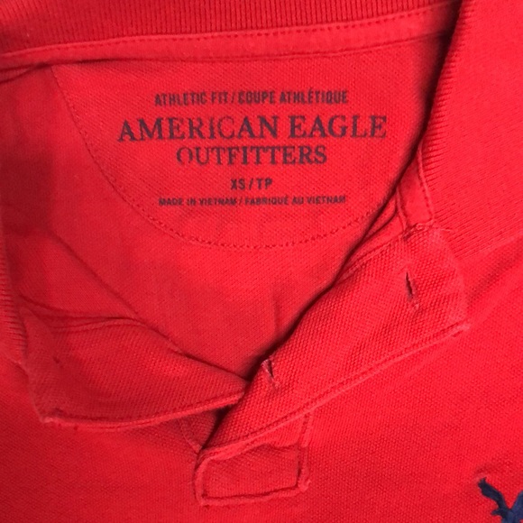 Mens XS red polo American Eagle - Picture 2 of 3